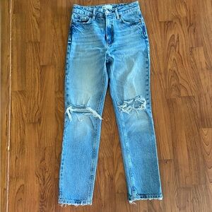 Zara Blue Denim Jeans with distressing